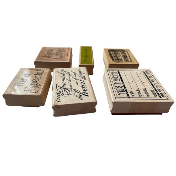 Wood Rubber Stamps Lot Stampin' Up Catslife Press Kolette Hall Sentiments Friend - Picture 3 of 7